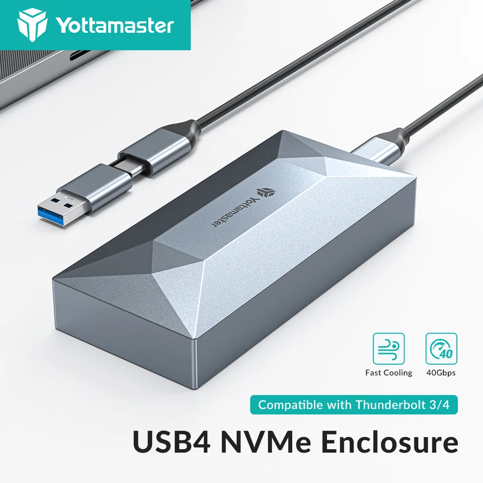Yottamaster USB4 NVMe SSDエンクロージャー S03-C4 Yottamaster USB4 40Gps M.2 Nvme SSD Enclosure