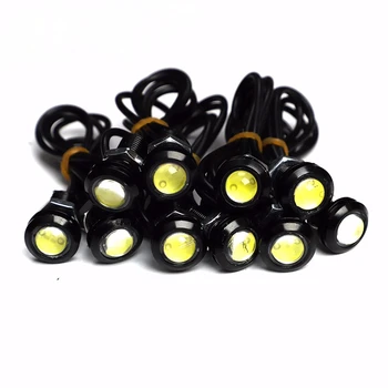 차량용 이글 아이 DRL LED 주간 주행등, 백업 주차 신호 램프, 차량용 후진, 12V, 23/18 MM, 10 개/팩