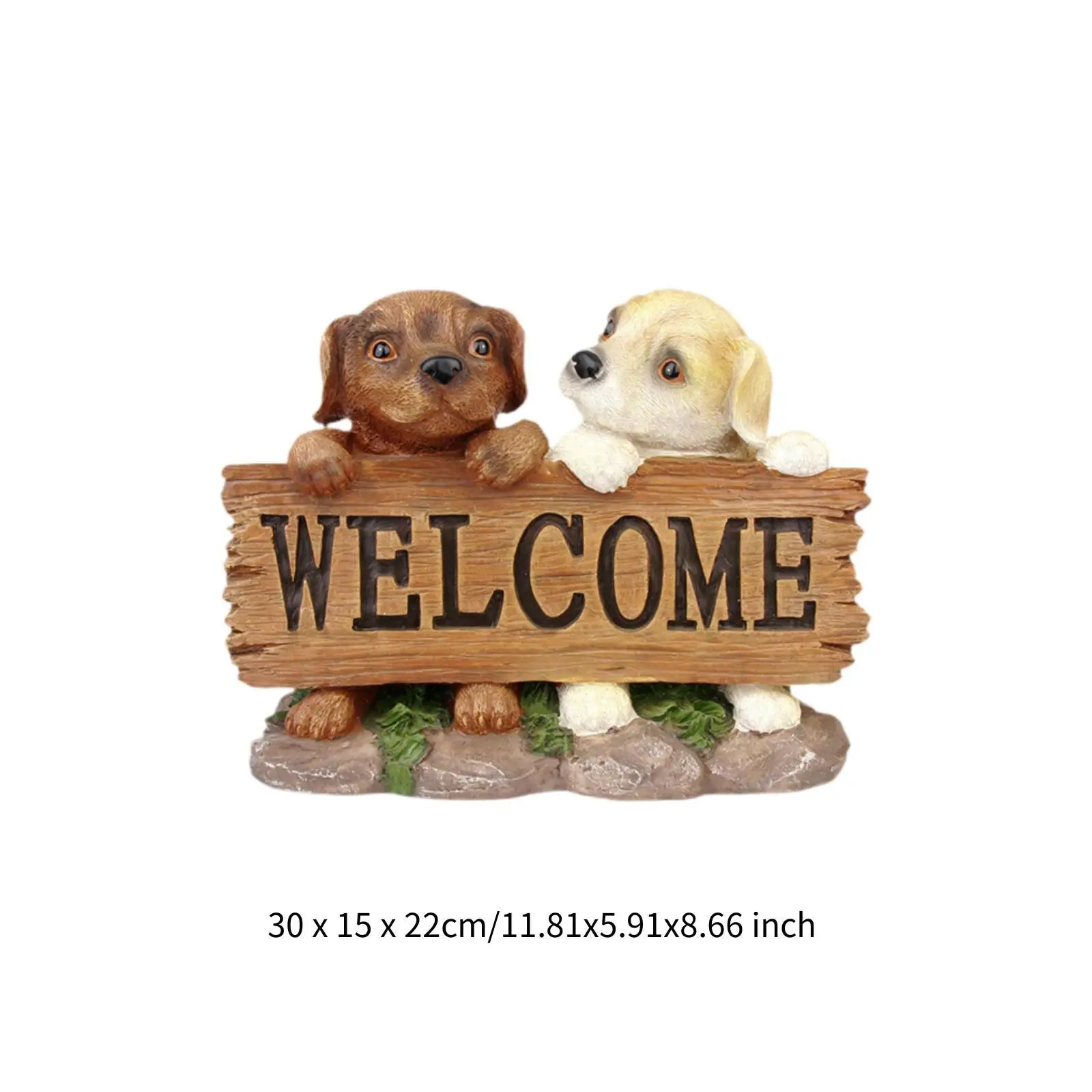 Garden Dog Statue Holiday Decoration Decorative Puppy Figurine Garden Ornament for Tabletop Home Office Outdoor Outside Garden