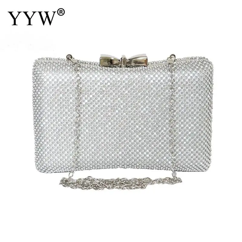 

Mini Rhinestone Clutch Handbag Women Wedding Party Evening Bags Crystal Diamond Shiny Lady Chain Shoulder Wallet Purse Bag