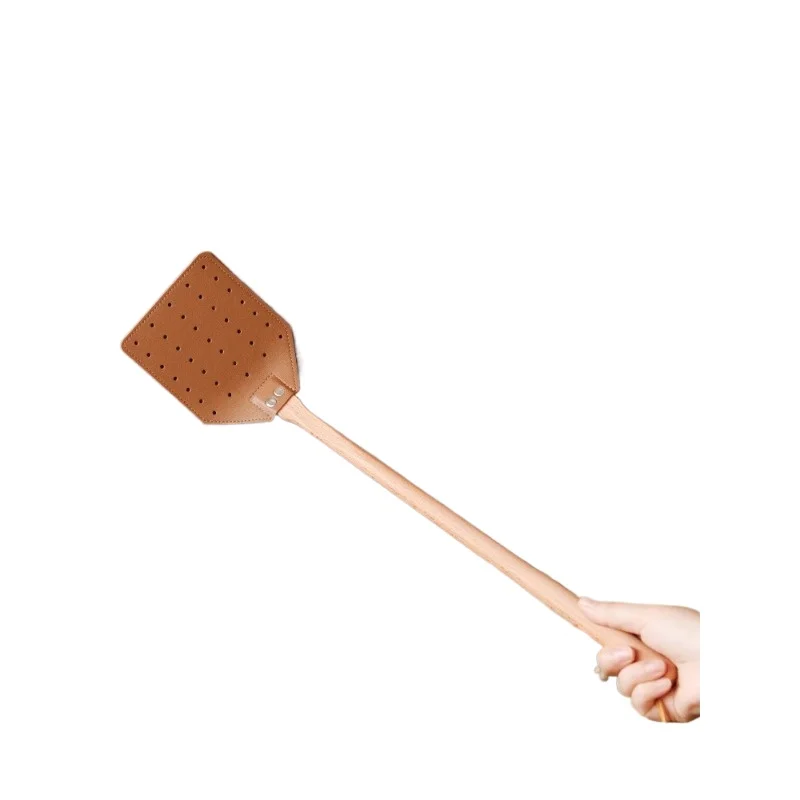 *Literary leather, mosquito killer fly swatter, beech wood, long-handled fly swatter, thickened not rotten