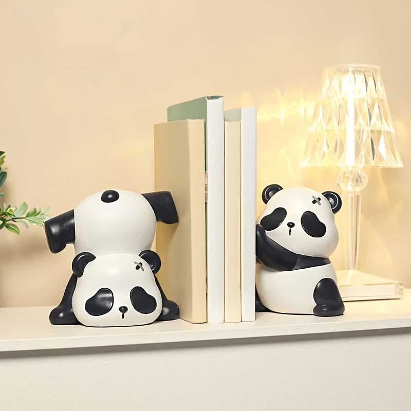 2pcs/set roztomilá panda okrasa kung fu styl velký panda kniha stánek pryskyřice sochu umění řemeslo pro  vjezd dekorace