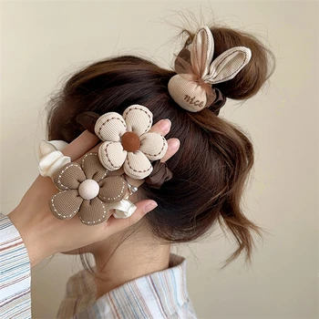 1pcs Girls Flower Elastic Hairbands Children Sweet Hair Ties Fashion Rubber Bands Elastic Bowknot Hair Bands Hair Accessories 1