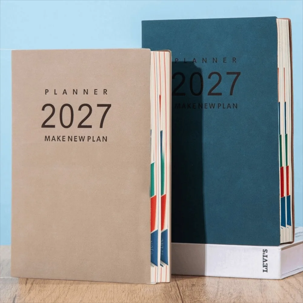 Agenda Portatile A5 2027 in Inglese, Manuale di Efficienza, Pianificatore A5, Quaderno per Appunti e Pianificazione Aziendale - immagine 2
