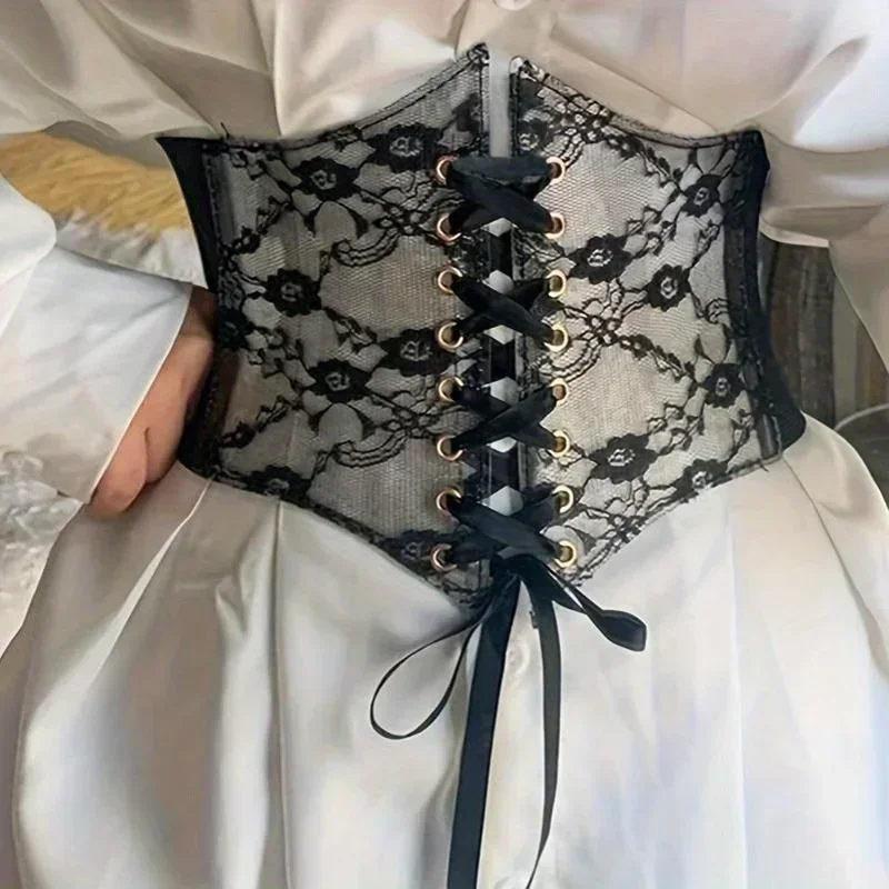 Chic Women's Retro Lace-up Corset Belt for Casual & Special Occasions