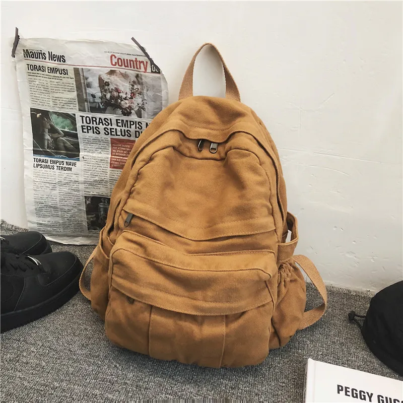 

Annmouler Designer Women Backpack Quality Fashion Backpack Large Capacity Canvas Student School Bag Zipper Book Bag