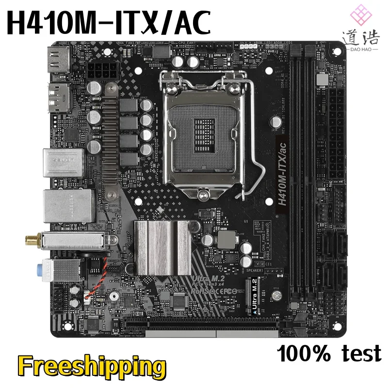 For Asrock H410M-ITX/AC Motherboard 64GB HDMI PCI-E3.0 M.2 LGA 1200 DDR4 Mini-ITX H410 Mainboard 2 Sfe8d5cdf5c1a460ea00478e02aace23cf