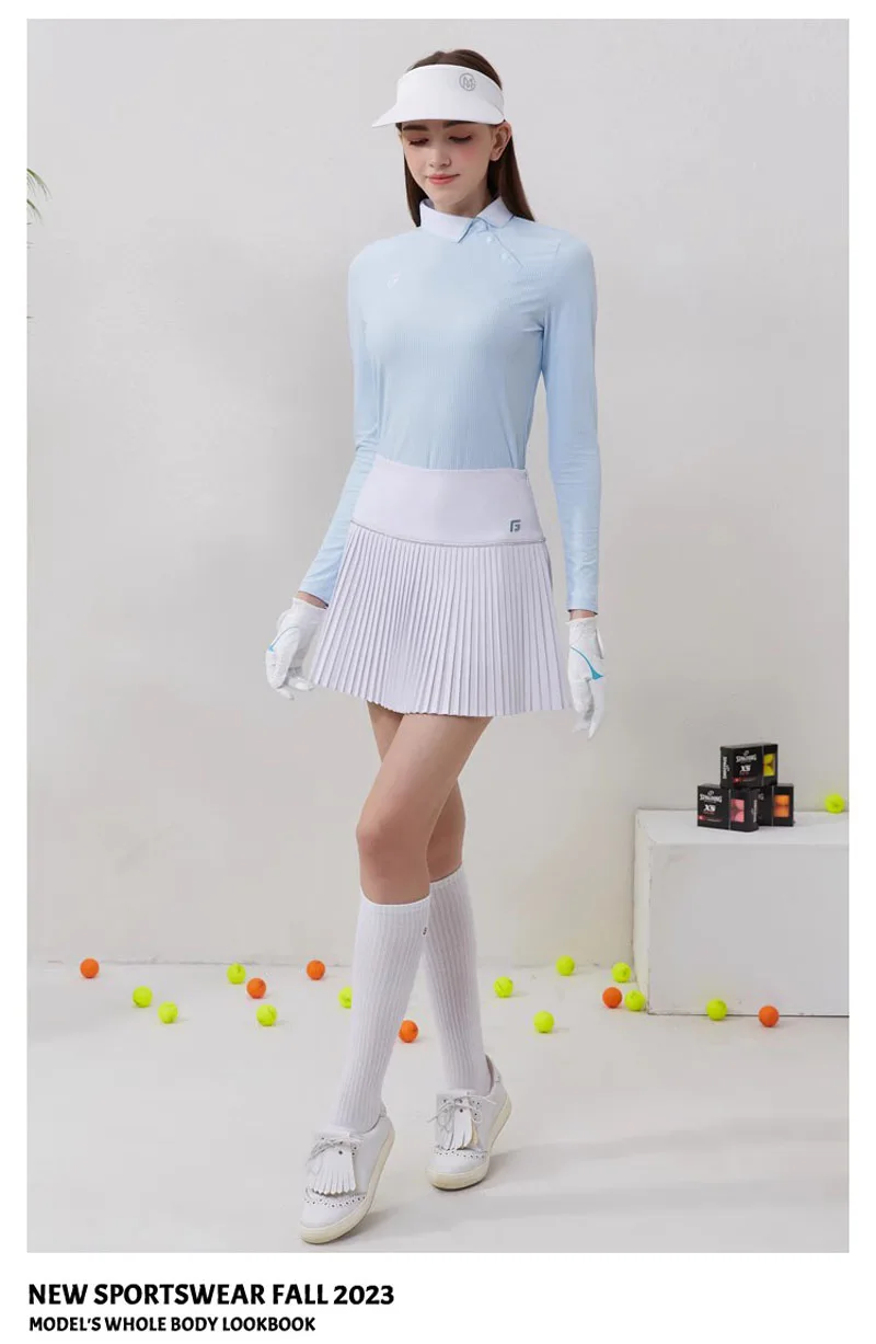 sping Autumn golf wear Golf Women's Skirt Casual Quick Dry, Breathable Elastic Pleated Pant Skirt ladies golf shirt long sleeve