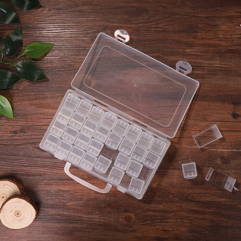 32 Grids Diamond Art Portable Bead Storage Organizer Clear Diamond Art Accessories Tool Box for Diamond Painting Accessories