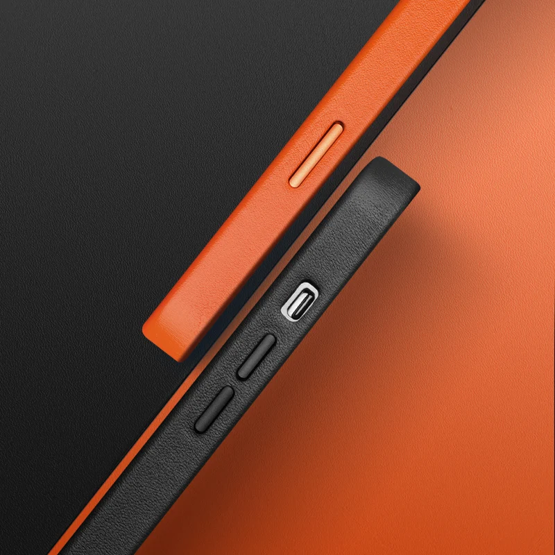 2022 New QIALINO Genuine Leather Slim Phone Case for iPhone 14/14 Pro Handmade Anti-knock Back Cover for iPhone 14 plus/14promax