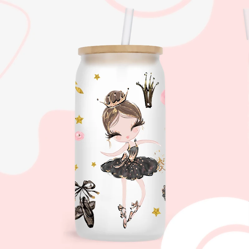 UV DTF Transfer Sticker Black Girl For The 16oz Libbey Glasses Wraps Bottles Cup Can DIY Waterproof Decals D3607