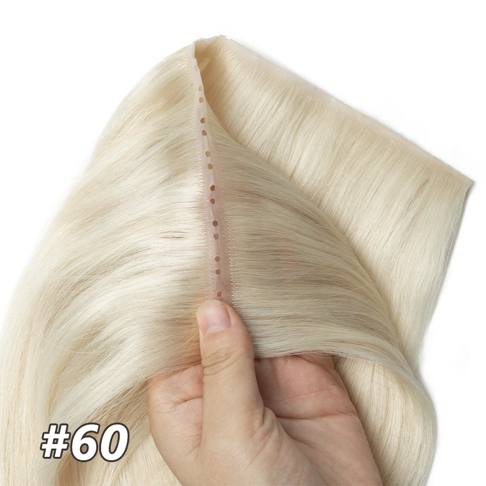 Twin Tabs 25cm Lange Loch-Flat-Weft Unsichtbare Weft Maschinell Angebrachte Remy Echthaar-Extensions – Detail 2