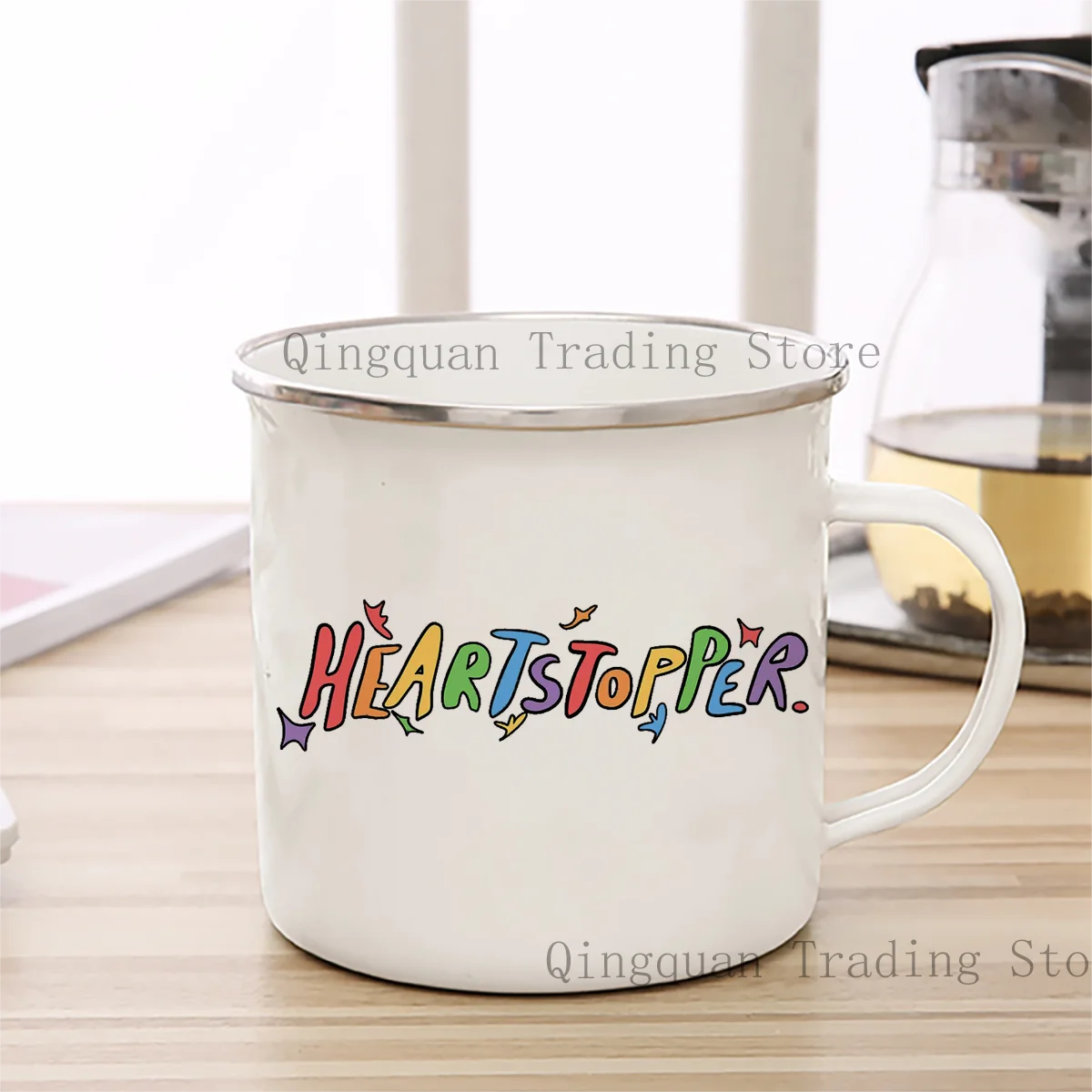 Heartstopper  Enamelled cup Coffee Mug 11oz Ceramic Coffee Tea Cocoa Cup Handle Tea Drink Cup