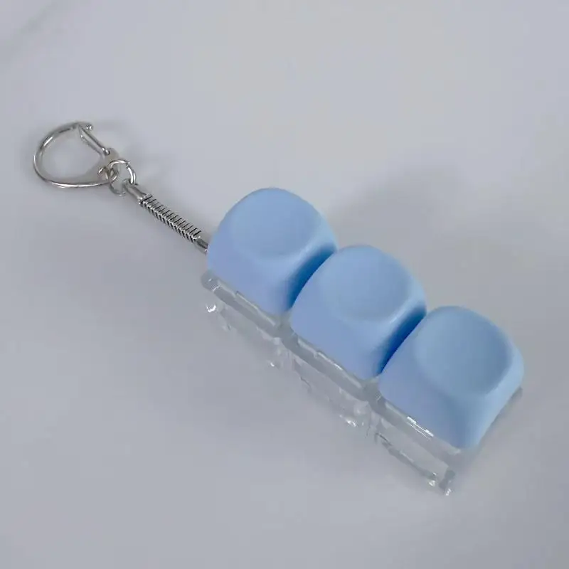 【AD】LED 버튼 키캡 키체인 마카롱 색상 4키 키보드 감압 장난감 DIY 키보드 키체인 장난감 스트레스 해소용