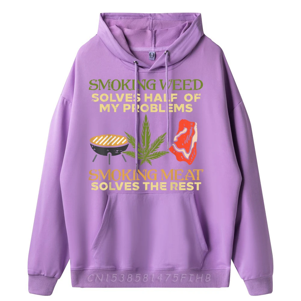 Hoodies Sweatshirt Grilling Solves Half Problems Meat Thanksgiving Day long Sleeve Crew Neck Male Hoodies Printing Loose Grilling Solves Half Problems Meat Funny Bbq Barbecue Men qianzi