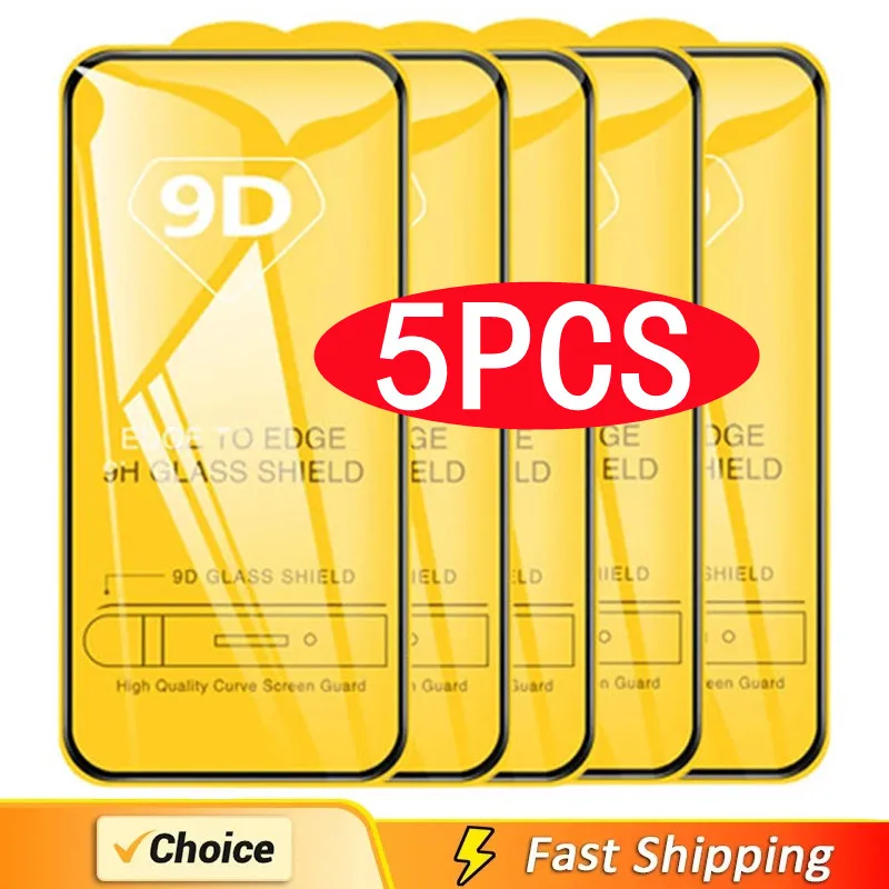 

5Pcs 9D Screen Protector for Samsung A55 A15 A54 A34 A13 A14 A53 A52 A12 A33 A52S A32 A35 A71 A51 A22 S10E S20FE Tempered Glass