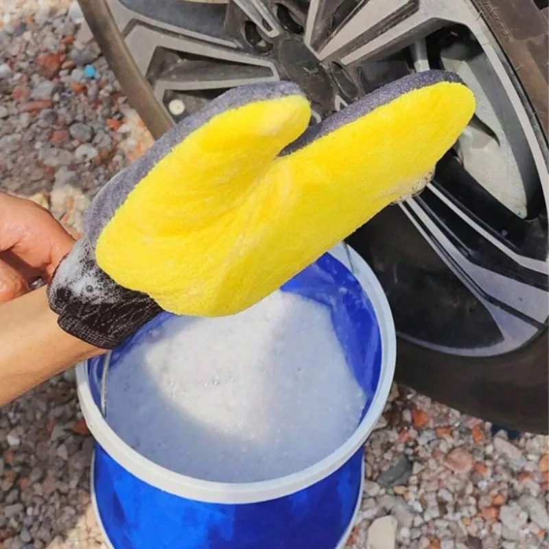 Car Cleaning Gloves Towel Soft Microfiber Chenille Water Absorption Car Body Washing Glove Duster Clearner Cleaning Tools