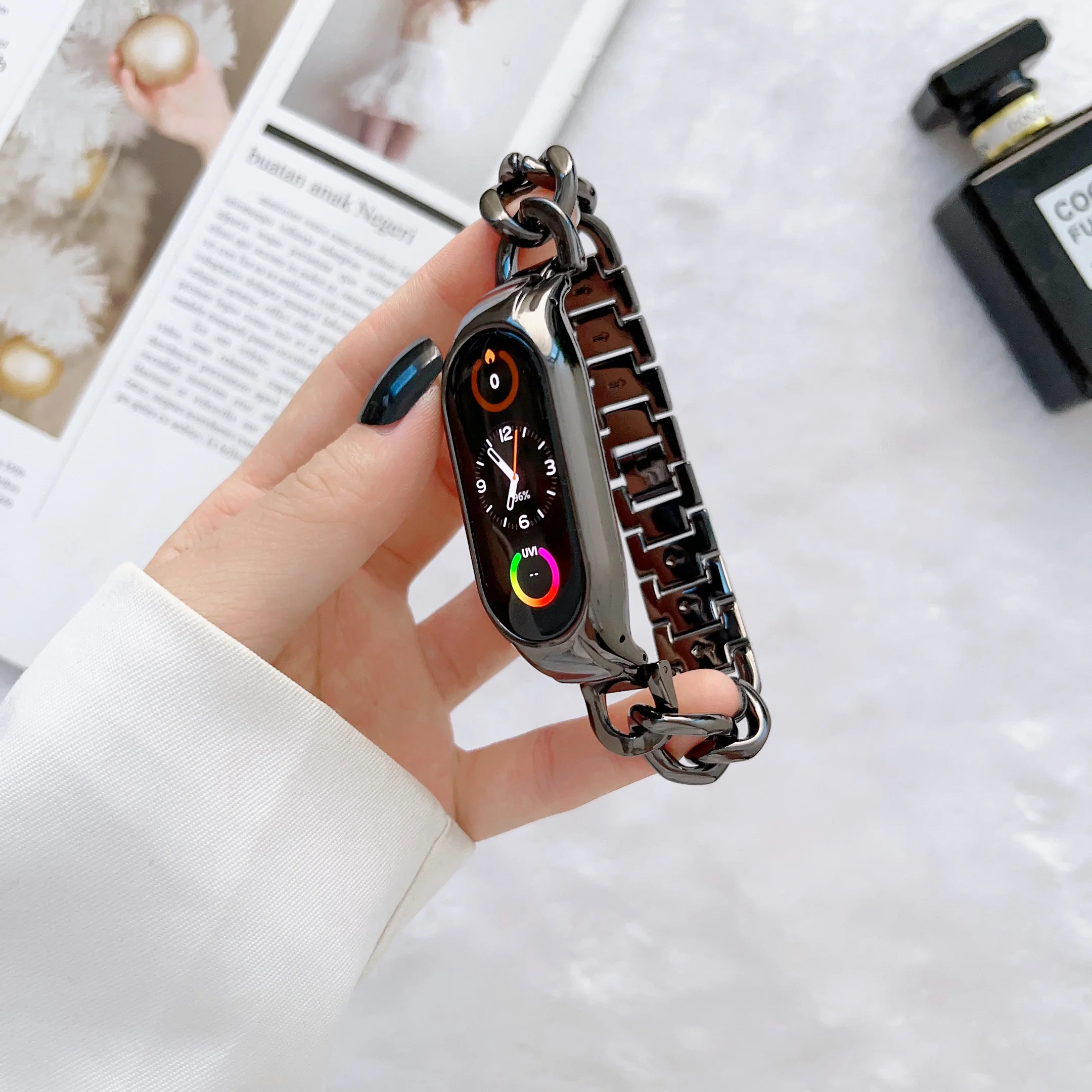 Metal Strap for Xiaomi Mi Band 8 7 6 5 4 Stainless Steel Miband 8 7 Replacement Bracelet Wristband for Xiaomi Mi Band 4 5 6 Belt