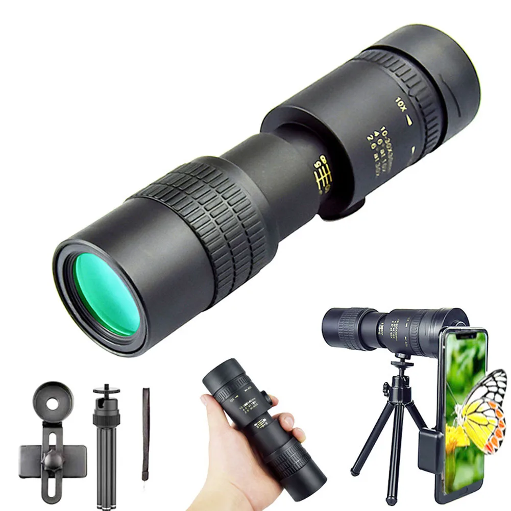 10-300X Black Telescope Zoom Powerful Handheld Outdoors Retractable Monoculars HD Monocular For Camping & Hiking Telescope