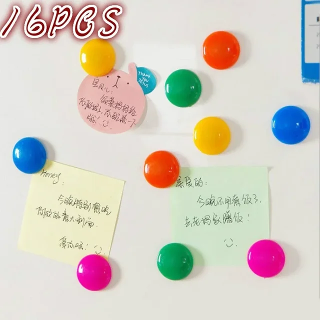 16Pcs/lot Fridge Magnets Whiteboard Sticker Colorful Circular Plastic Refrigerator Magnets Kids Gifts Home Decoration 2