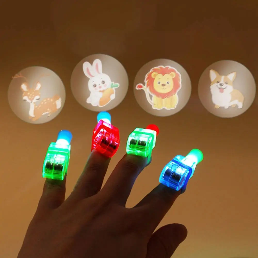 

10pcs Cartoon Patterns Finger Projector Light Up Universal Finger Toys Random Color High Brightness LED Finger Light