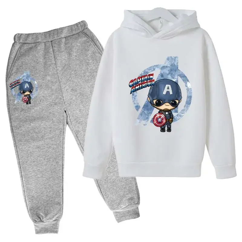 thumbnail image 1 of Nueva sudadera con capucha y pantalones de Marvel Hulk Capitán América para niños, traje de 2 piezas, ropa informal para niño y niña, sudadera, trajes deportivos para niño, 1 of 5