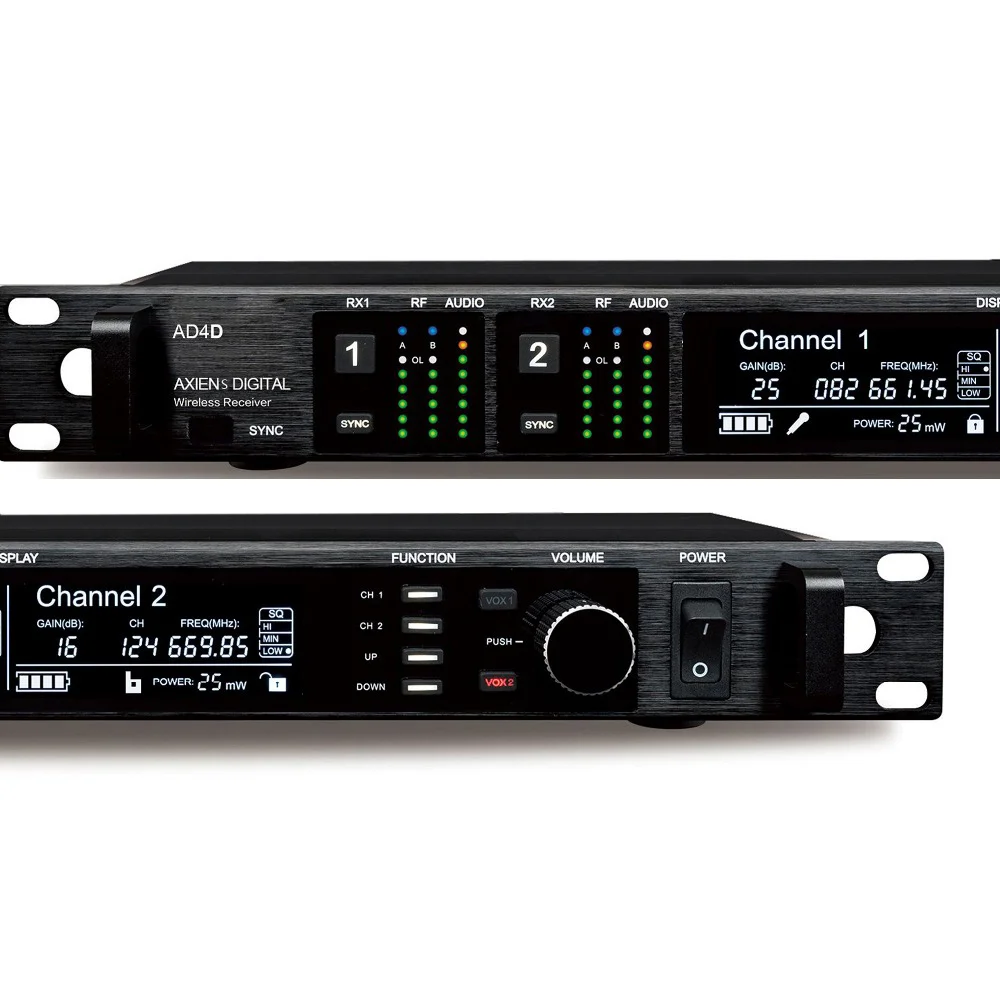 AD4D KSM8 Professionnel UHF 2 channel Wireless Microphone system for DJ karaoke stage