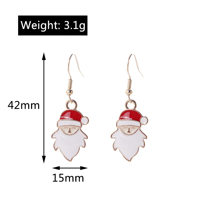 Leslie Hot Merry Christmas Ohrringe Weihnachtsmann Hirsch Baum Stern Glocke Schneemann Ohrringe Anhänger Frohes Neues Jahr Schmuck Geschenke – Detail 30