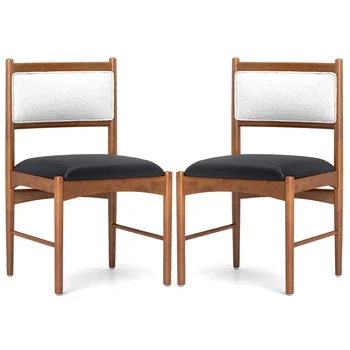 GOFLAME Wooden Dining Chair with Rubber Wood Frame Set of 2