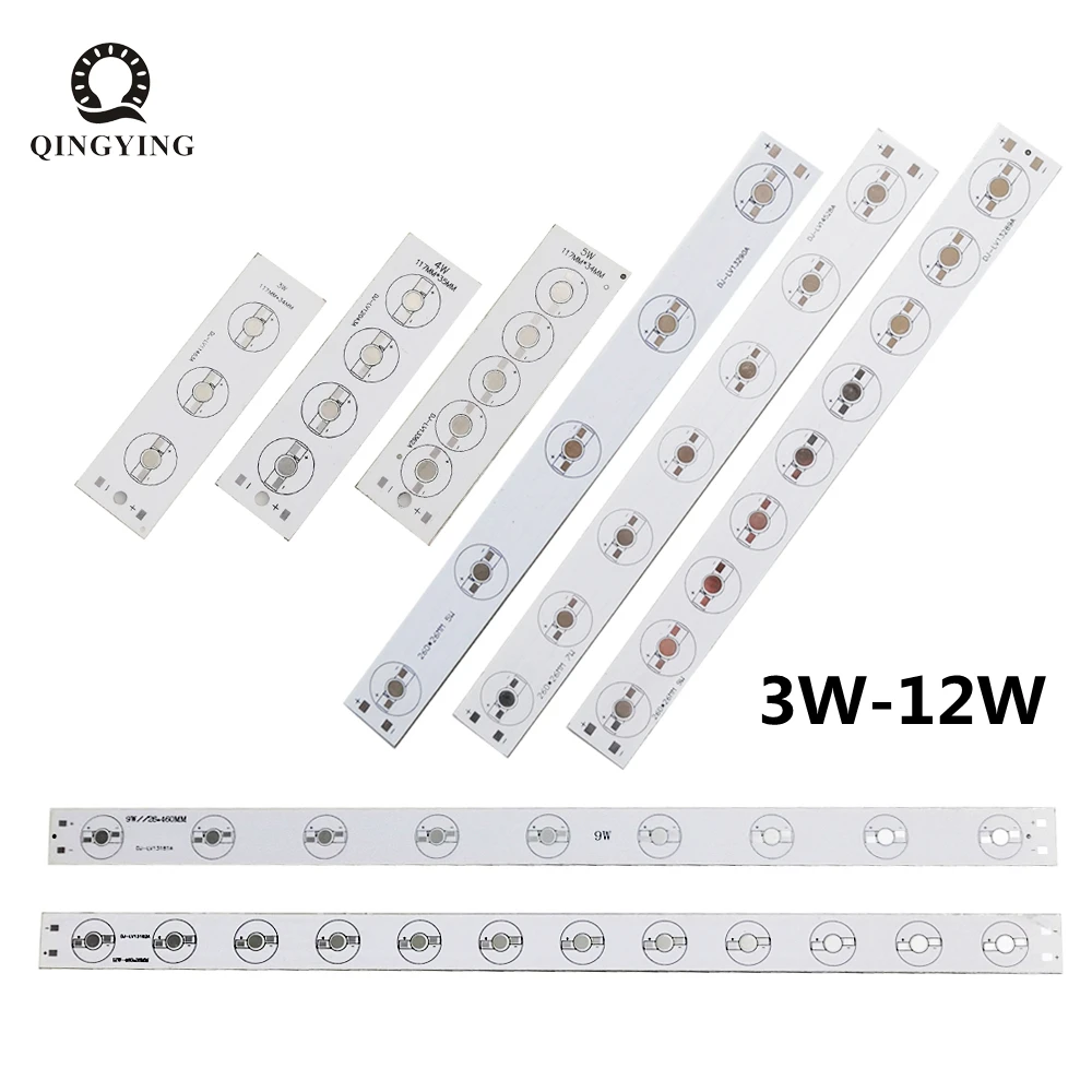 LED PCB Light Board 3/4/5/6/7/9/12W Aluminum Plate 117/260/460mm For 1W 3W  High Power Led install Hydroponics Aquarium Tube DIY