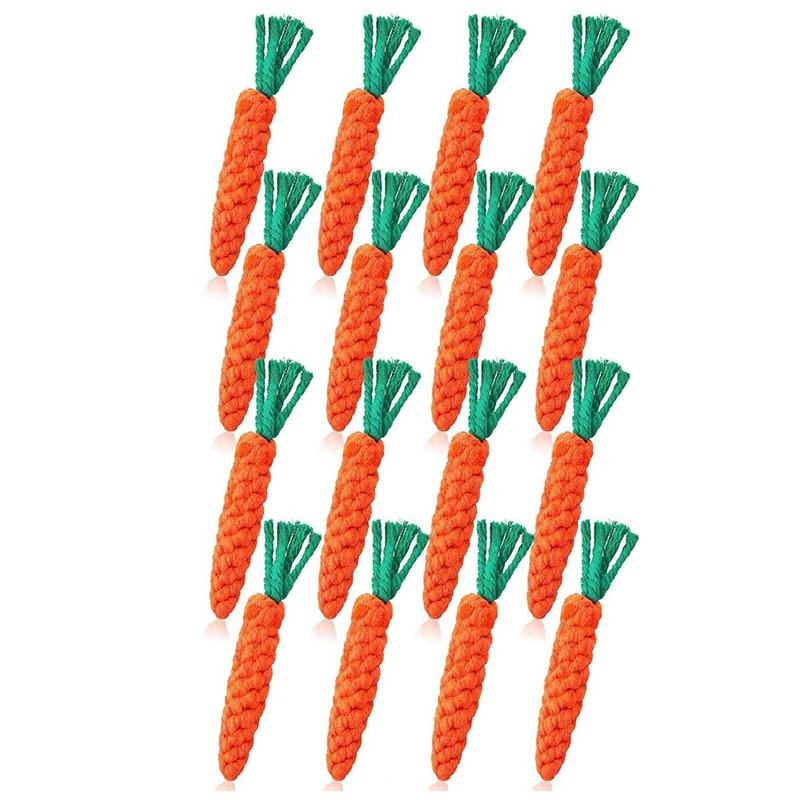 

16 Pcs Dog Chew Toys Carrot Dog Rope Toys For Puppy Small Medium Large Dog Chewing Teething Clean And Training