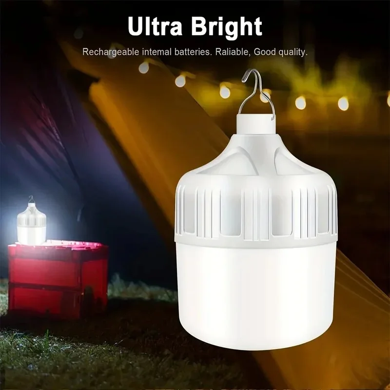 Usb Rechargeable Led Light Portable Camping Light Bulb Emergency Lighting Flashlight Lights Outdoor Picnics Hanging Tent Light Us