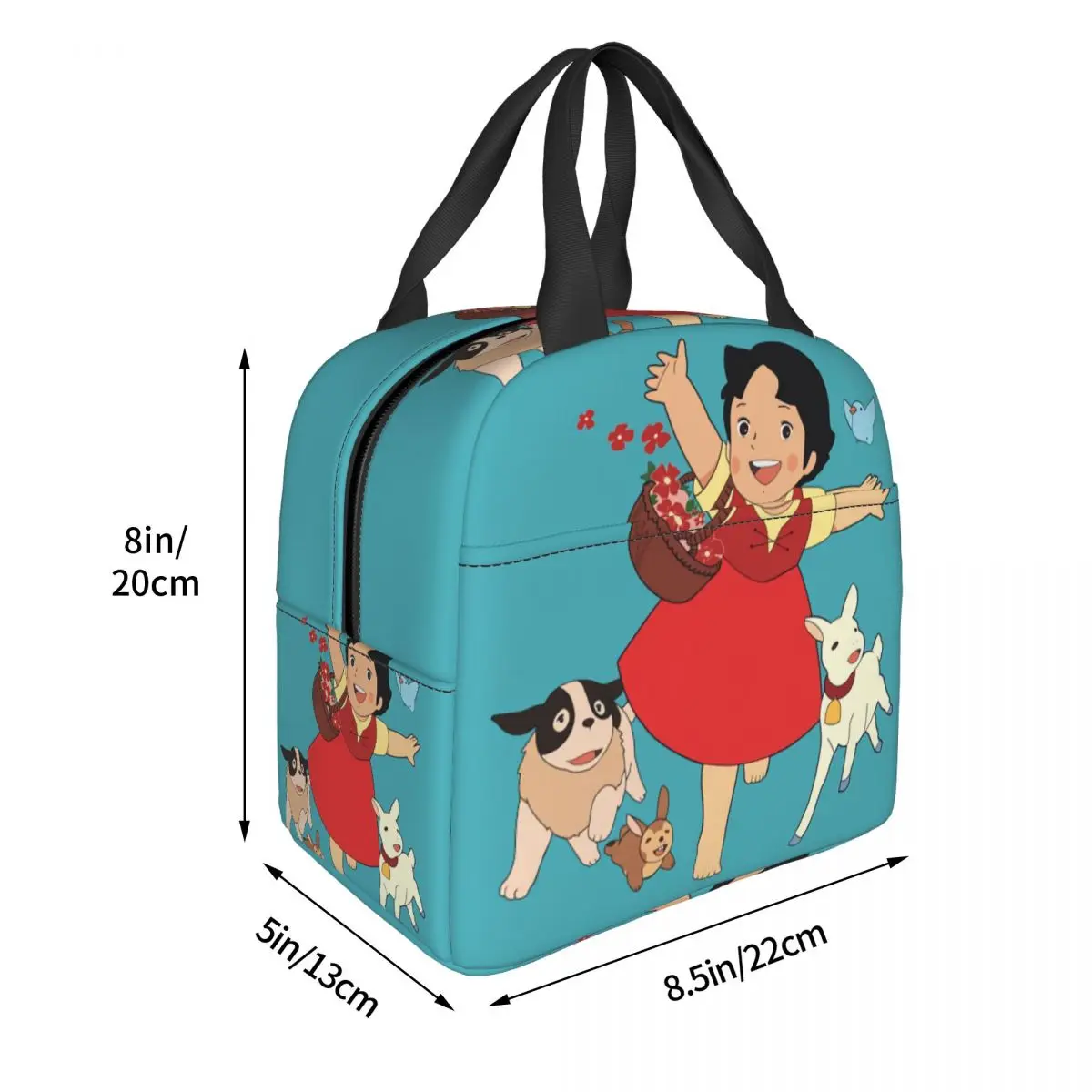 Alps Mountain Girl Happy Heidi Thermal Insulated Lunch Bag Resuable Lunch Tote Box for Kids School Children Storage Food Bags