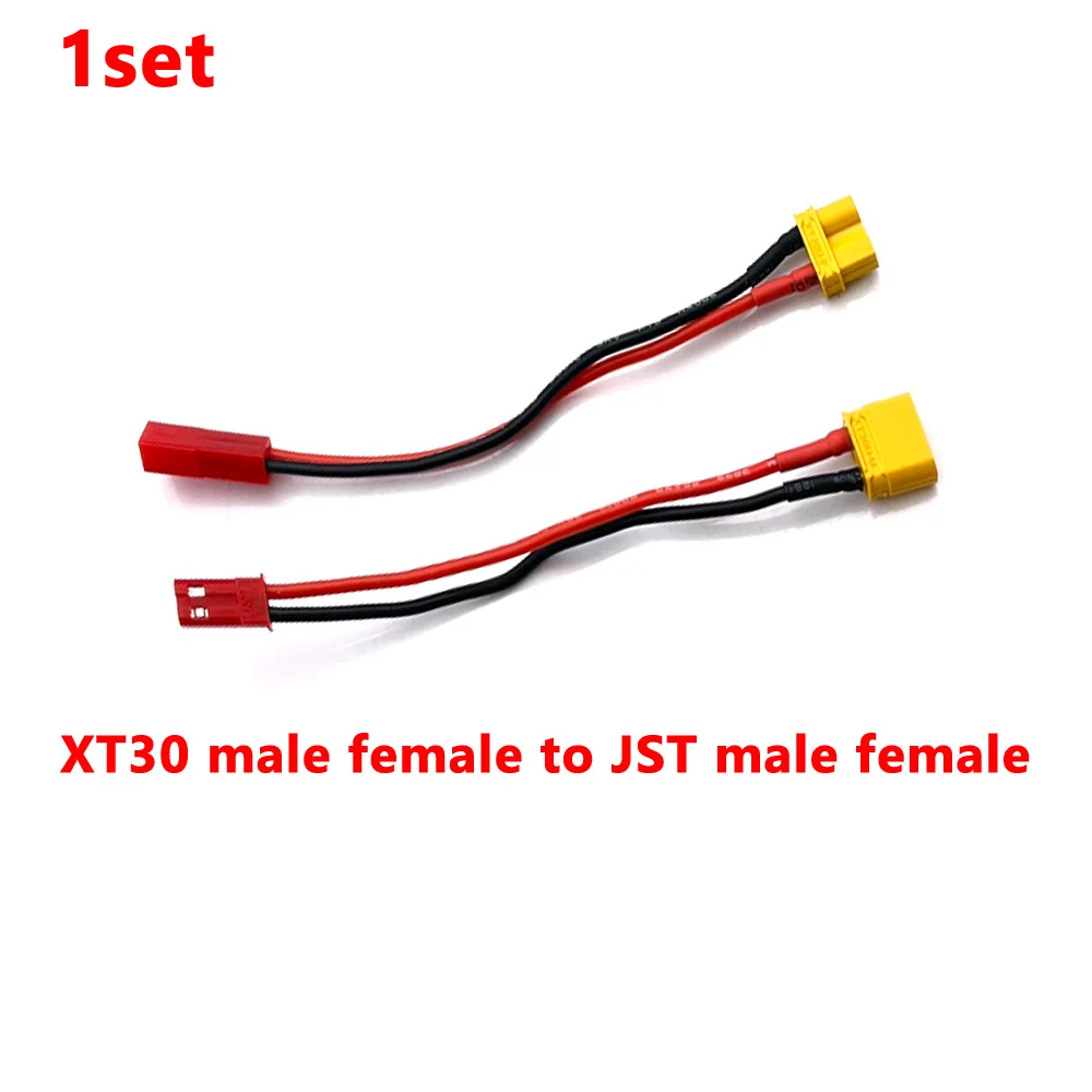 2 Pairs JST To XT30 Adapter Connectors - RC Battery Charger Adapter Plugs