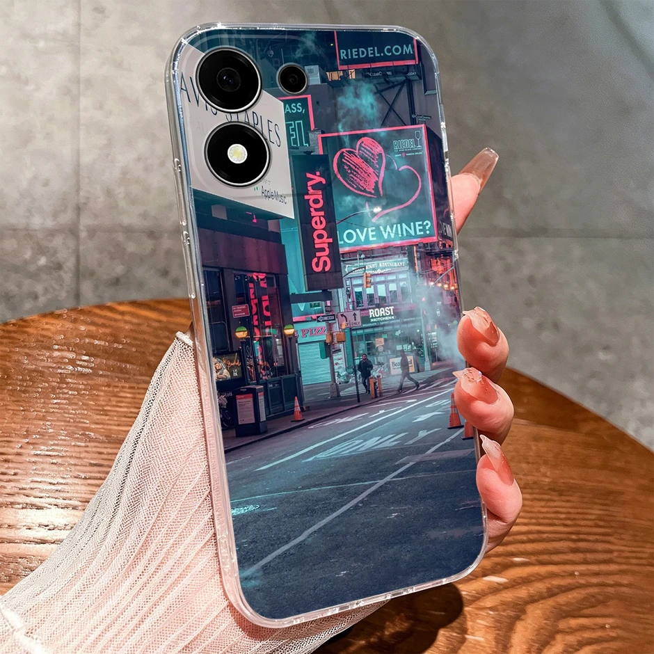Sweet Lovely Girl Dustproof Transparent Phone Case – Creative Protective Cover