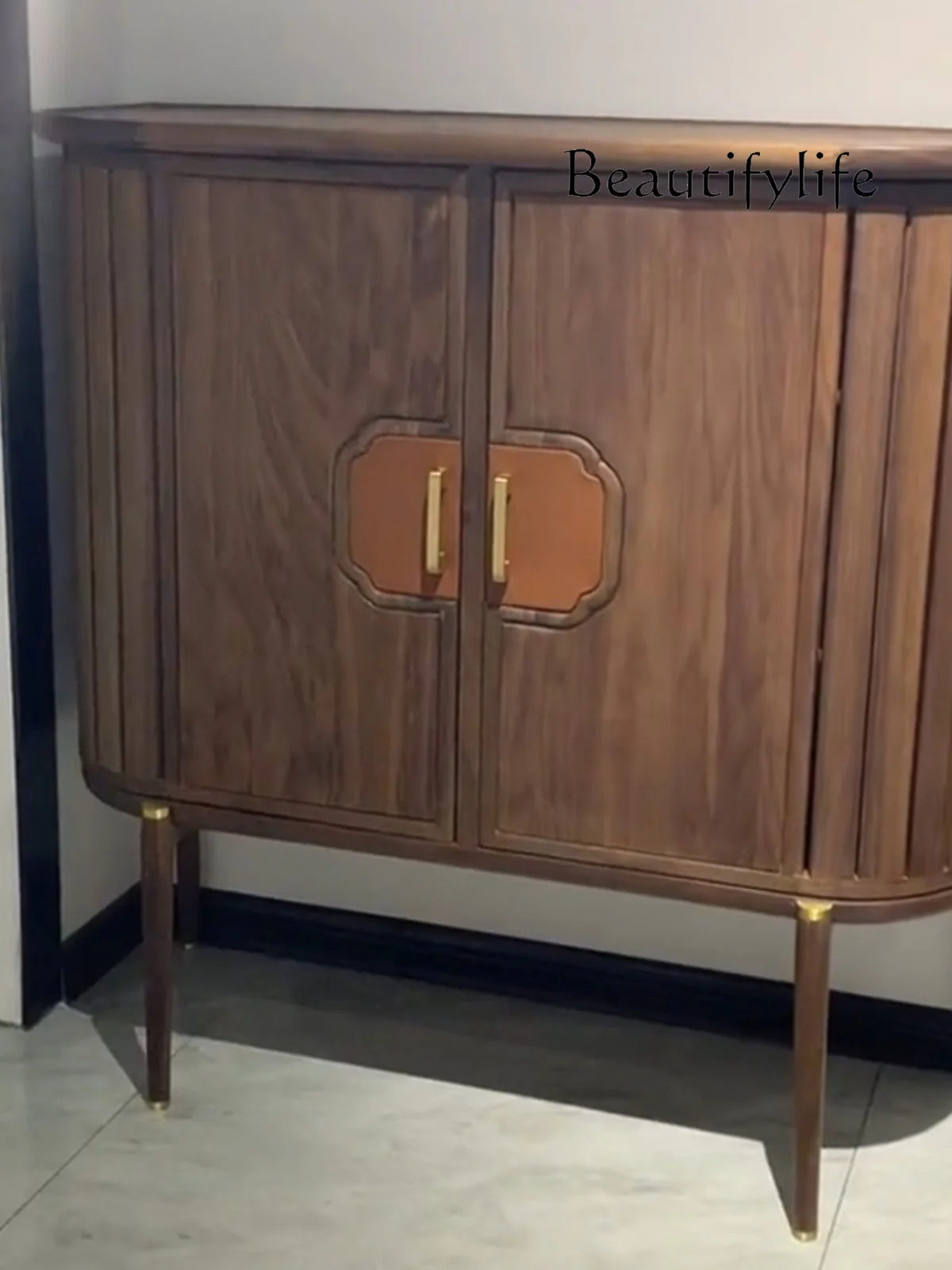 

New Chinese Style Ugyen Wood Hallway Cabinet Living Room Partition Decoration All-in-One Cabinet Minimalist Sideboard Cabinet