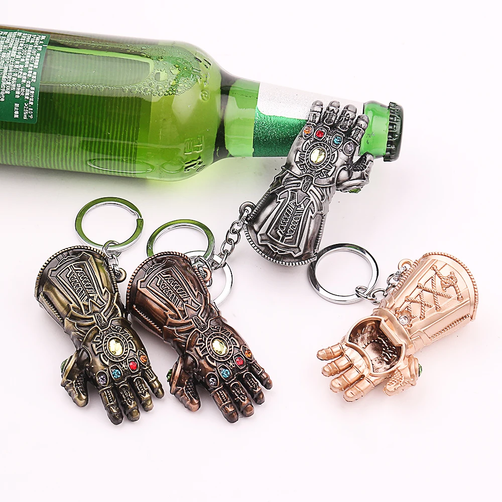 Avengers Thanos Keychain Infinity Gauntlet Beer Bottle Opener Pendant Gadgets For Men