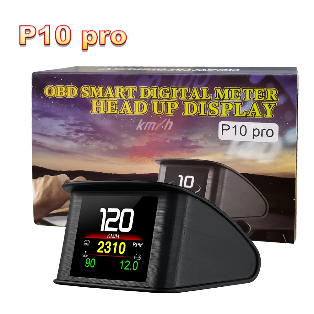 OBD HUD P10 Pro OBD2 Smart Digital Meter Head Up Display Digital Speedometer On