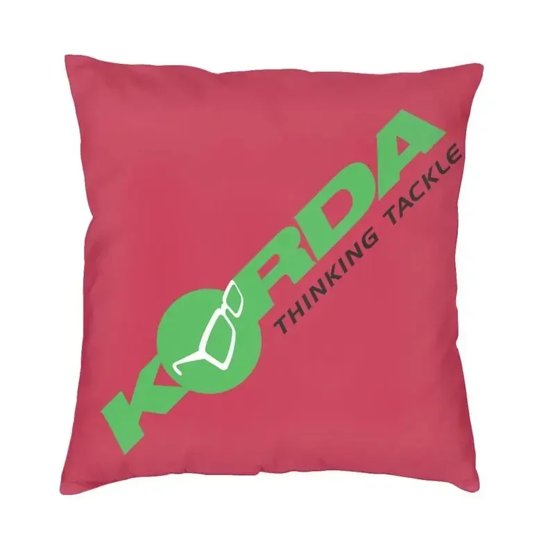 

Korda Fishing Logo Square Pillow Cover Decoration Fisherman Gift Cushions Throw Pillow for Living Room Double-sided Printing