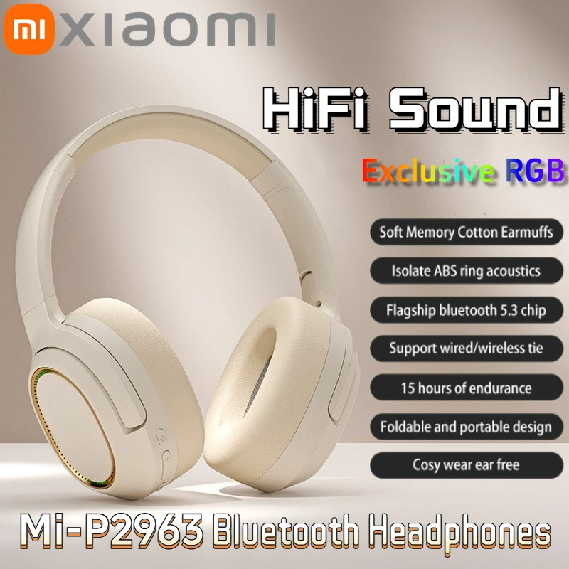 Wireless Headphone Bluetooth Earphones Wireless Earphone Xiaomi P2963 Wireless Headphones Foldable Bluetooth Headset 9D Stereo HIFI Gaming Earbuds Noise Reduction With Mic
