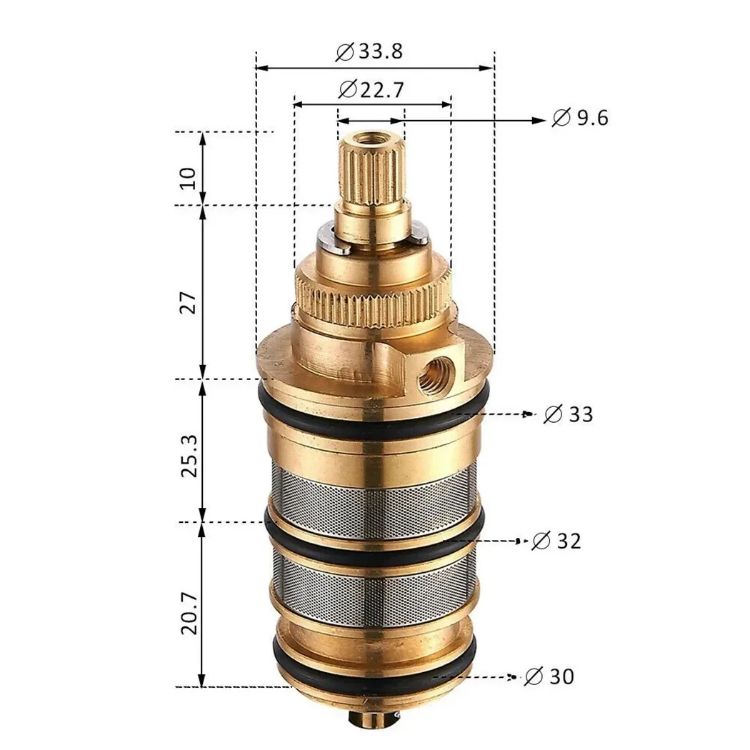 Brass Bath Shower Thermostatic Cartridge&Handle Thermostatic Mixing Valve Faucet Cartridge Faucet Handle Mixer Tap Replacement for Mixing Valve Mixer Shower Bar Mixer Tap 1PC