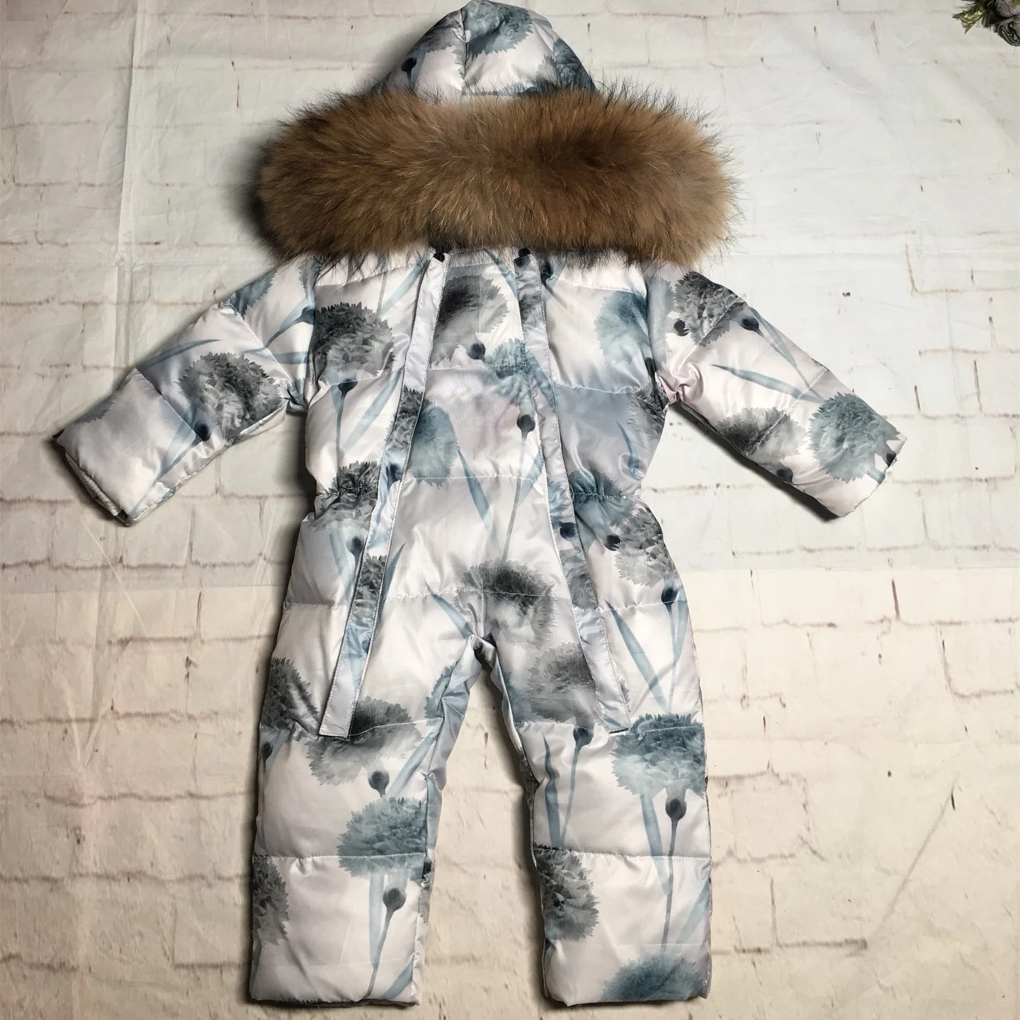 

2023 New CANADA Winter Baby Rompers with Footie Ink Painting Goose Down Snowsuits for Baby Girl Boy Outwear Jacket Coat