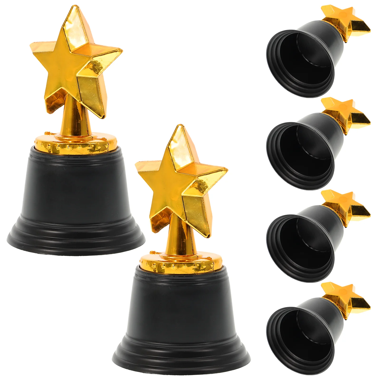 12Pcs Plastic Trophy For Award Ceremony Souvenirs Star Award Trophy Golden Party Favor Game Prizes Class Rewards Team Sports plastic trophy toys
