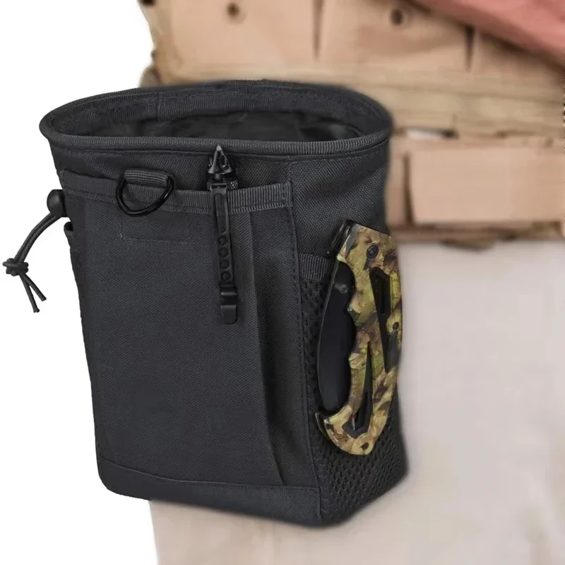 Tactical Molle Pouch Drawstring Magazine Dump Pouch Adjustable Utility Belt Waist Pack Hip Holster-Bag Outdoor Storage Bag