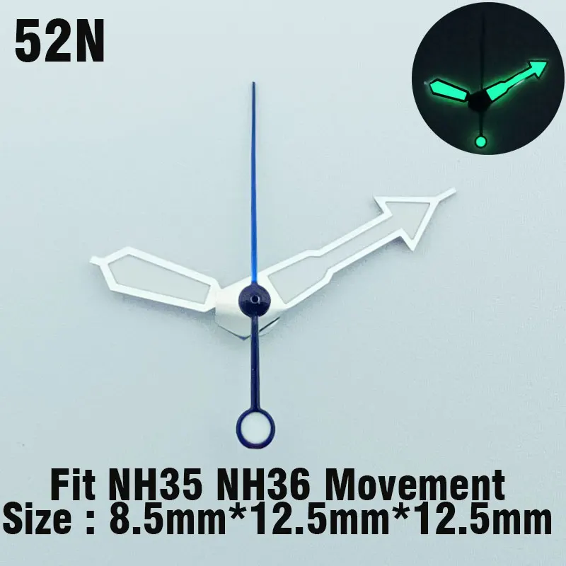 8.5mm*12.5mm*12.5mm Watch Hands C3 Super Green Luminous Hands Suitable For NH34 NH35 NH36 Movement Installation Watch Parts