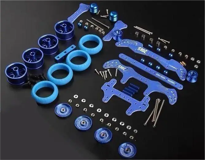 MA AR FMA Chassis Upgrade Aluminum Alloy Base Fiberglass Front & Rear Parts Mini 4WD Upgrade Kit Tuning Damping Stabilizer Set