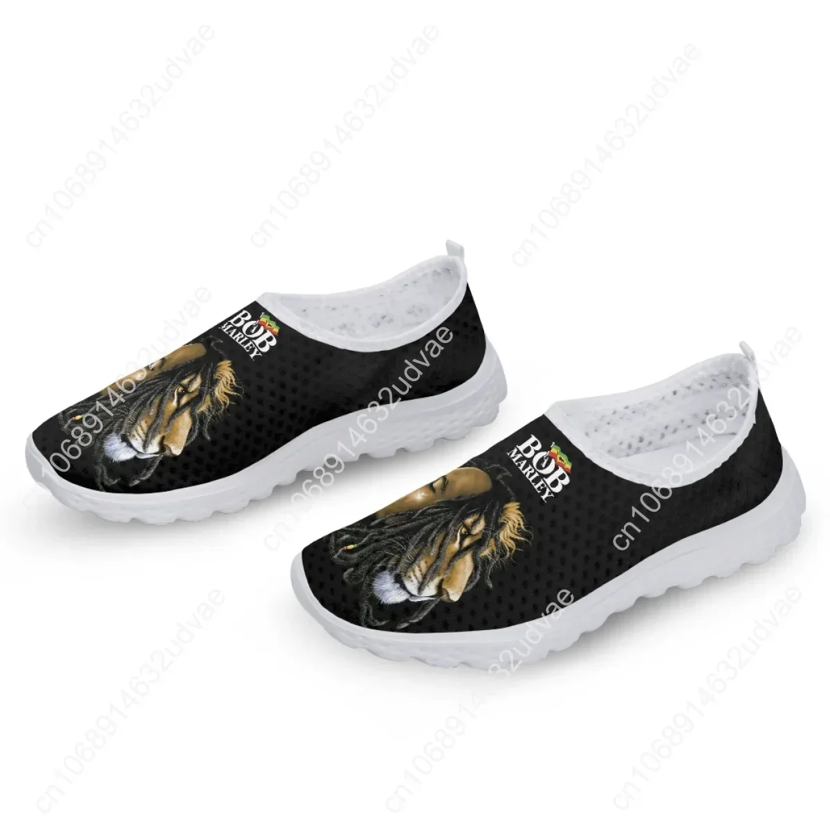 Cool Bob Marley And Lion Print Man Flat Shoes Breathable Slip-on Mesh Sneakers Shock Absorption Casual Tennis Beach Loafers 2023