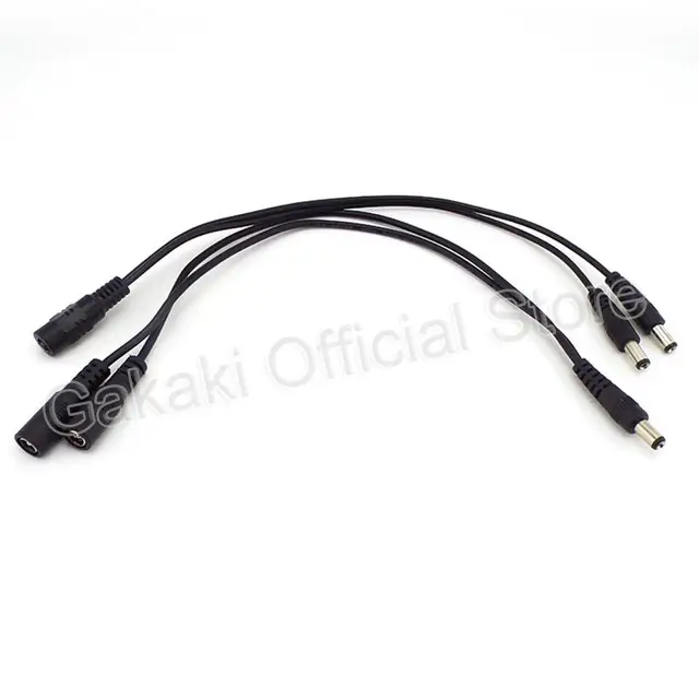 5.5mm*2.1mm 1 Female To 2 Male Connector Male To Female Plug DC Power Splitter Cable CCTV LED Strip Light Power Supply Adapter