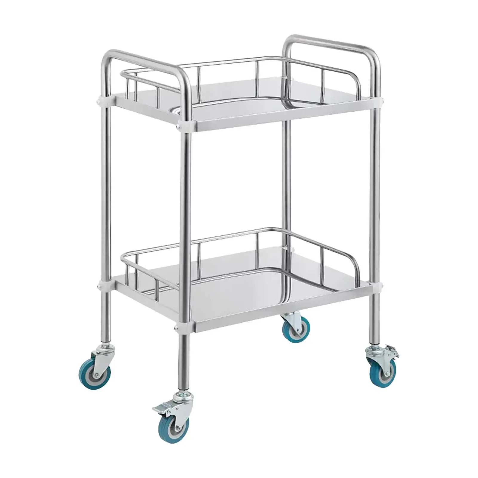Utility Cart with Wheels 2 Shelf Lab Cart for Fixing Lab Equipment