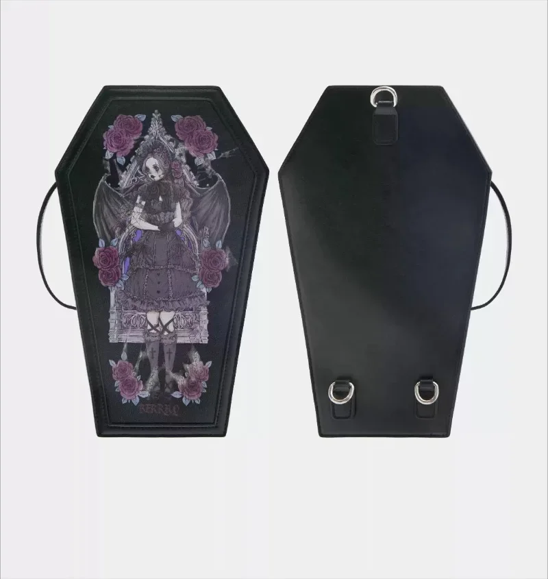 New Ita Lolita Bag Mochila Personality Coffin Mochilas Mujer Halloween Dark Print Backpack 3 Usage Ways Zipper Women Bags 6